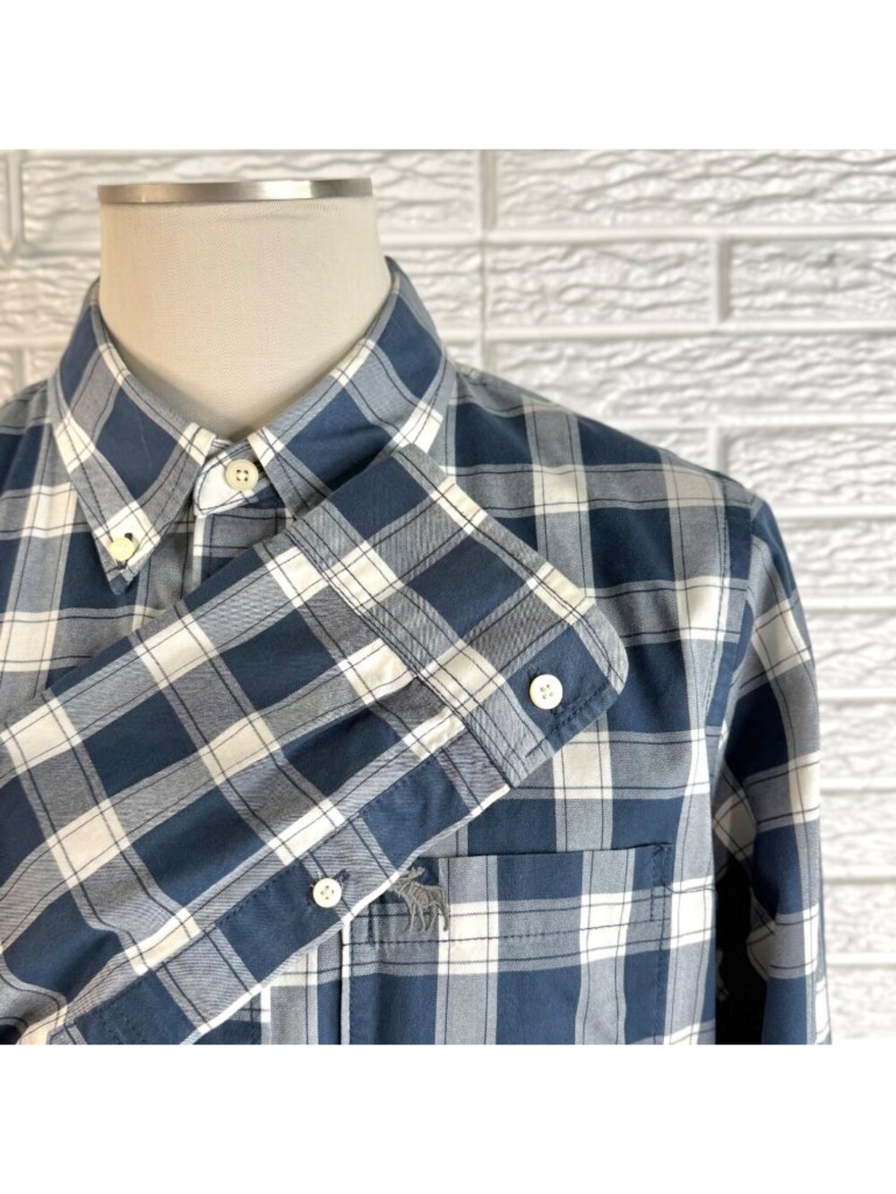 Abercrombie & Fitch Y2K Mens Muscle Fit Plaid Long Sleeve Button Down Shirt XXL